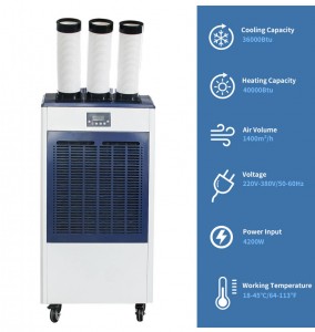 36000BTU/40000BTU 3 Ton Heat And Cool Portable Industrial Air Conditioner YDH-6500C