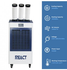 36000BTU/40000BTU 3 Ton Heat And Cool Portable Industrial Air Conditioner YDH-6500C