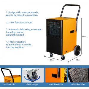 55L portable dehumidifier industrial dehumidifier machine for grow room FDH–255BS